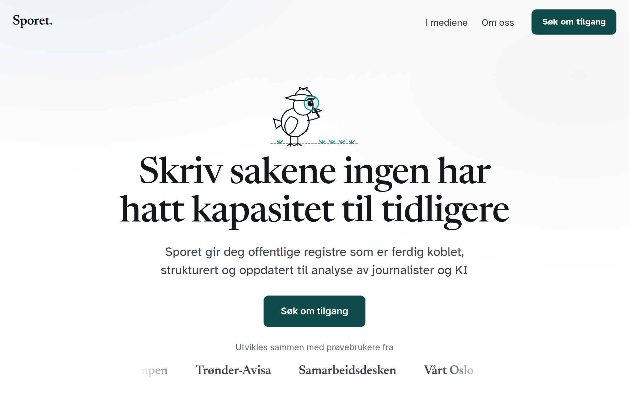 Sporet.app — linked Norwegian public registers for investigative journalists